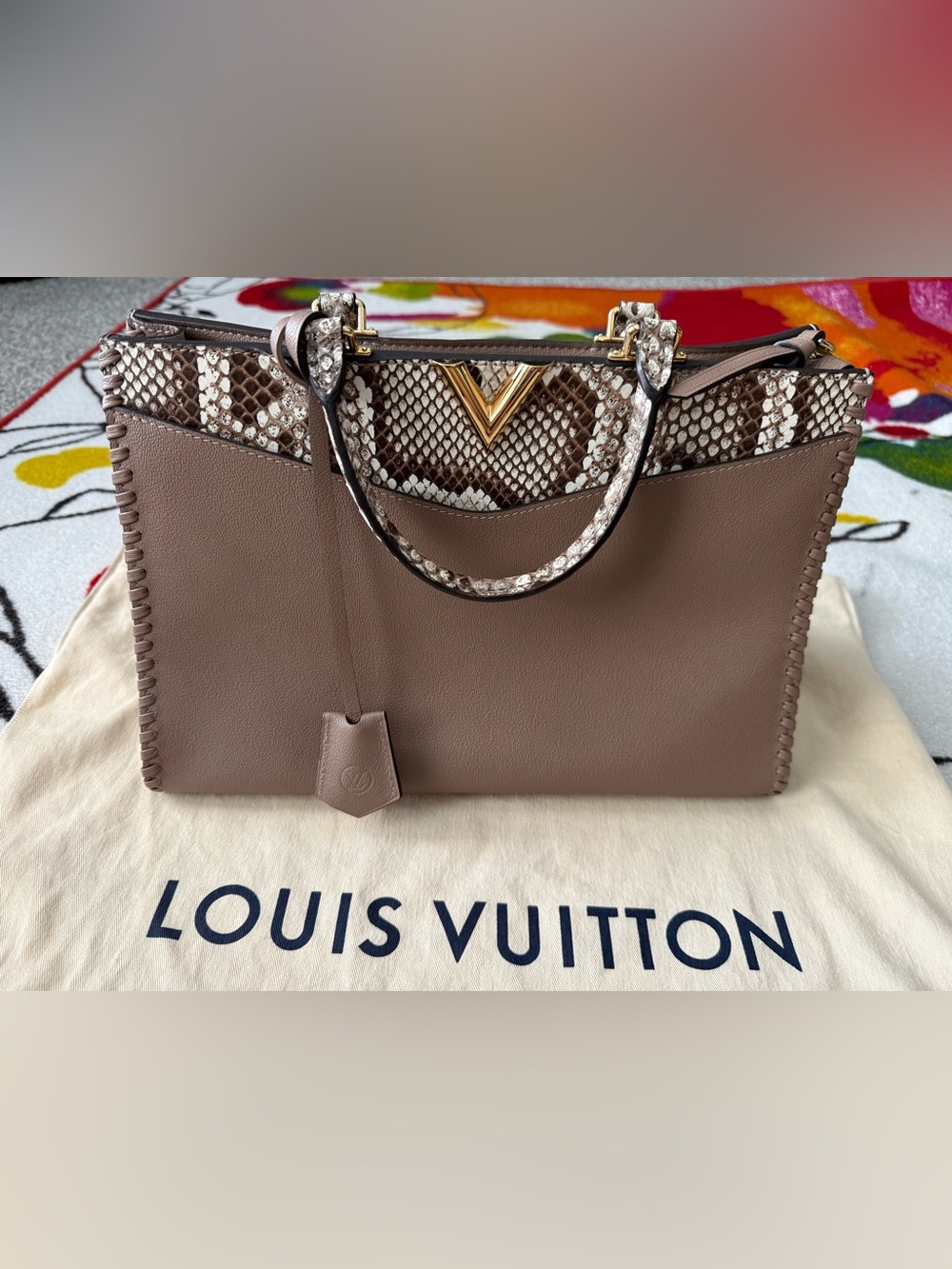 Exotic - Louis Vuitton Very Zip Tote with Python - rare piece